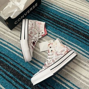 Girls platform converse high tops size 2